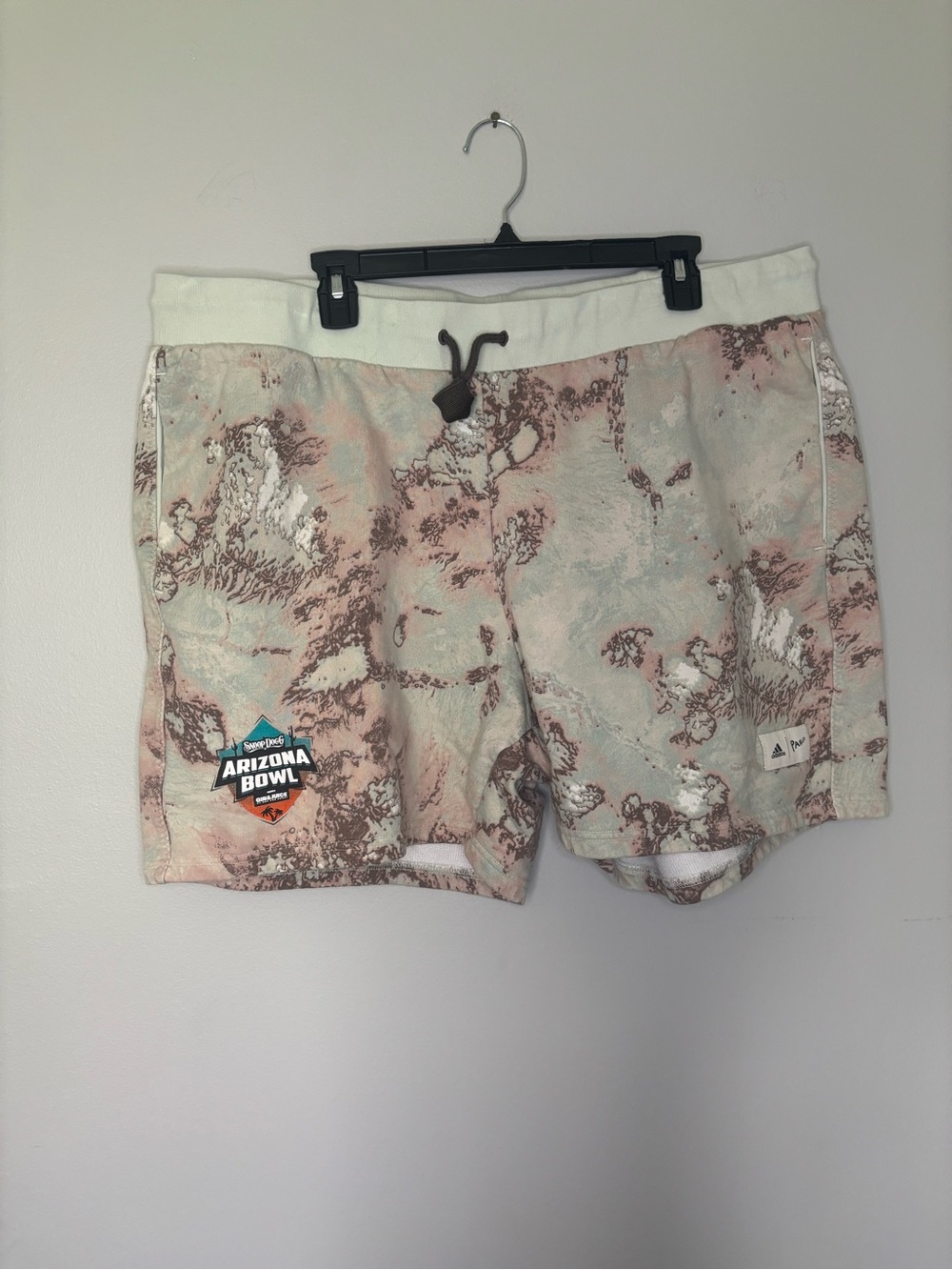 Adidas Marble-Effect Pink and White Athletic Shorts Parley Snoop Dogg